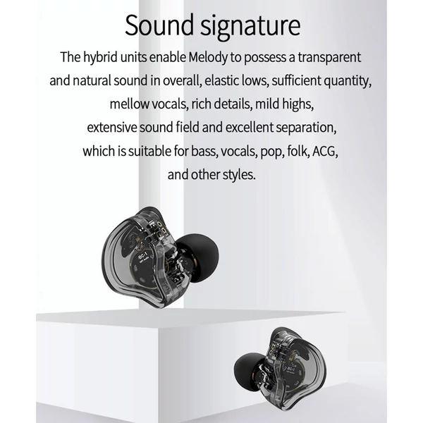 CCZ Melody In-Ear Monitor fülhallgató, zajszűrés, színpadi dinamikus fejhallgató - Fekete, A típus