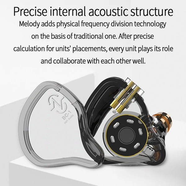 CCZ Melody In-Ear Monitor fülhallgató, zajszűrés, színpadi dinamikus fejhallgató - Fekete, A típus