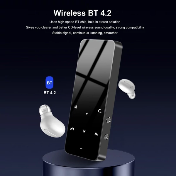 MP3 lejátszó BT 5.2-vel, hordozható digitális sportaudio lejátszó, beépített tiszta hangszóró - 8GB, kék