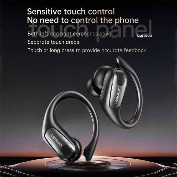 Lenovo EA305 nyitott, vezeték nélküli BT5.4 fejhallgató, rendkívül nagy membrán - Fekete