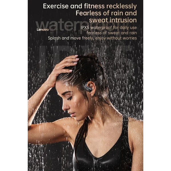 Lenovo EA305 nyitott, vezeték nélküli BT5.4 fejhallgató, rendkívül nagy membrán - Fekete