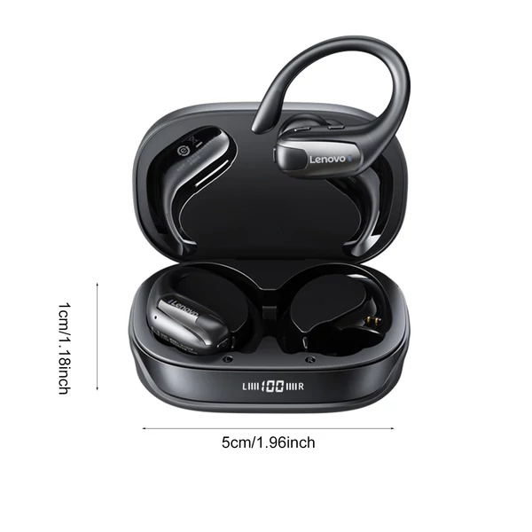 Lenovo EA305 nyitott, vezeték nélküli BT5.4 fejhallgató, rendkívül nagy membrán - Fekete