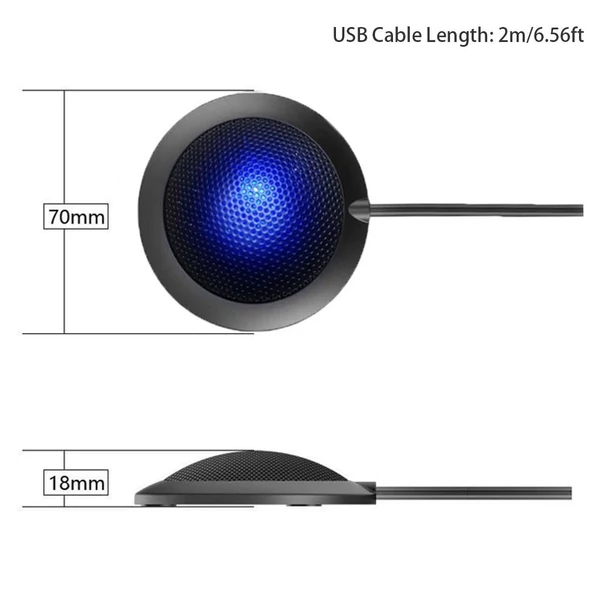 M1 asztali USB konferencia kihangosító mikrofon, 360°-os körirányú kondenzátor, Plug & Play PC számítógép mikrofon