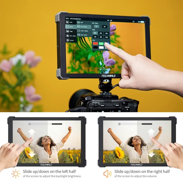 FEELWORLD T10 10,1 hüvelykes DSLR fényképezőgép terepi monitor, alumíniumötvözet videomonitor