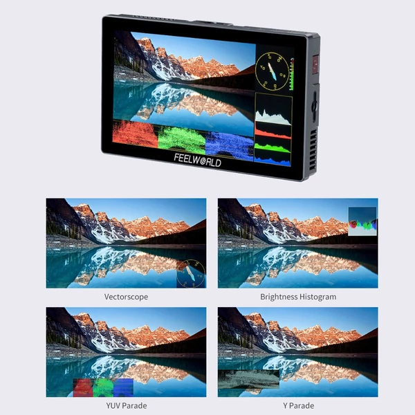 FEELWORLD P6X 5,5 hüvelykes DSLR fényképezőgép terepi monitor, alumíniumötvözet videomonitor