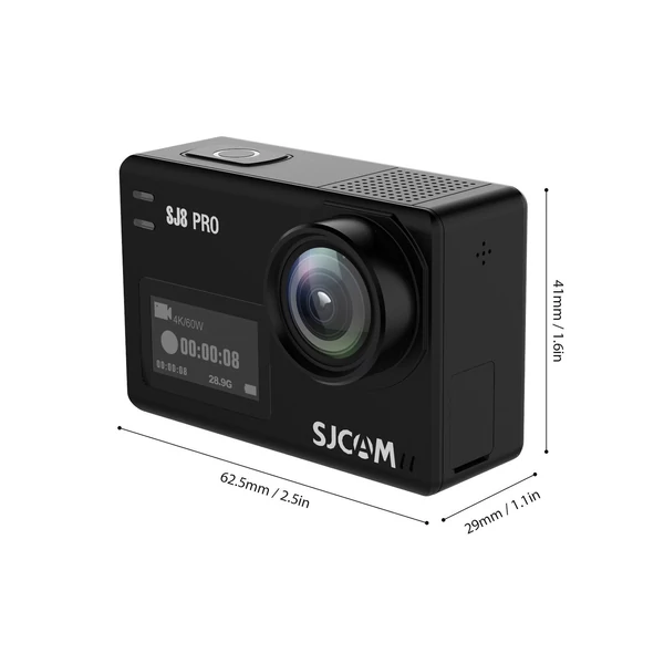 SJCAM SJ8 PRO 4K 60FPS sportkamera, 2.4G/5G WiFi akciókamera - Fekete