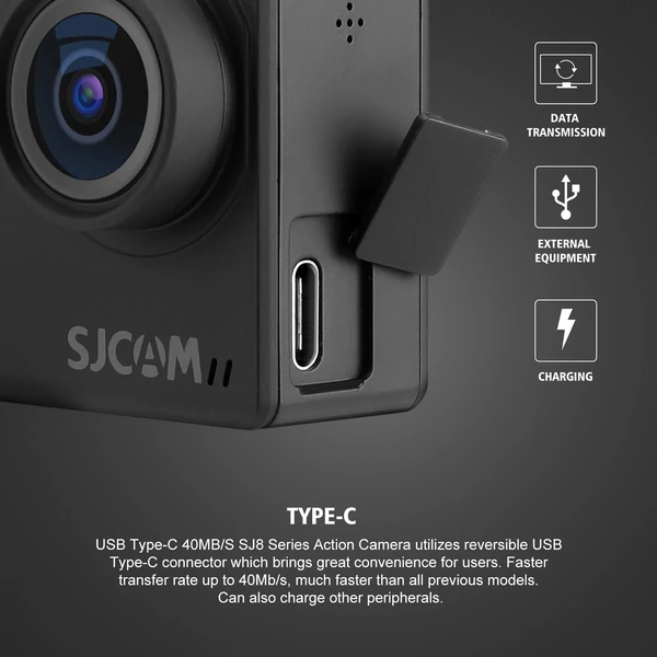 SJCAM SJ8 PRO 4K 60FPS sportkamera, 2.4G/5G WiFi akciókamera - Fekete