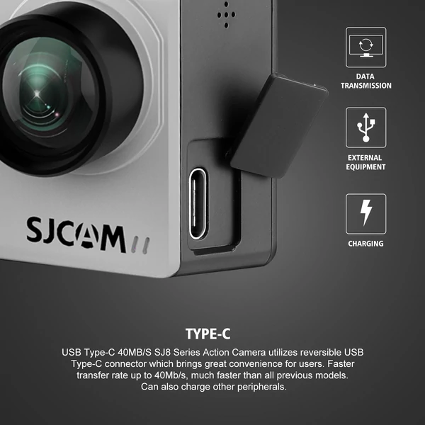 SJCAM SJ8 PRO 4K 60FPS sportkamera, 2.4G/5G WiFi akciókamera - Fehér