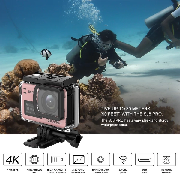 SJCAM SJ8 PRO 4K 60FPS sportkamera, 2.4G/5G WiFi akciókamera - Arany