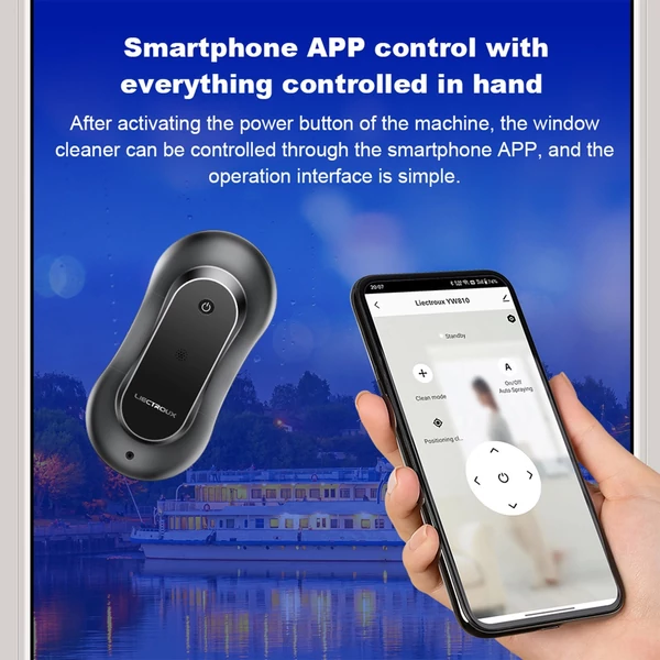 LIECTROUX YW810 ablaktisztító robot távirányítóval és APP vezérléssel