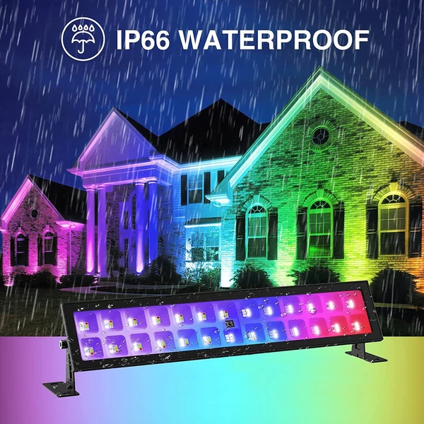 48W 72LED RGB lámpa, UV fekete fényű fali alátét, UV fényű rúdmosó lámpa