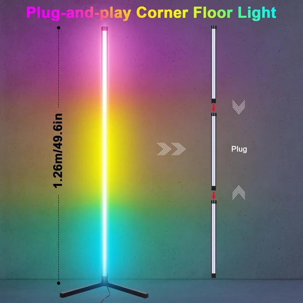 Neoglint intelligens LED saroklámpa, RGB hangulatos állólámpa