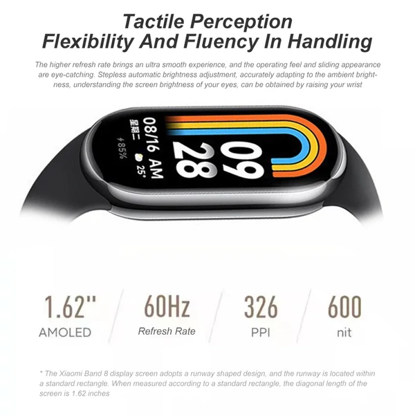 Xiaomi Smart Band 8 1,62 hüvelykes AMOLED képernyő, intelligens karkötő fitneszkövető és NFC funkcióval