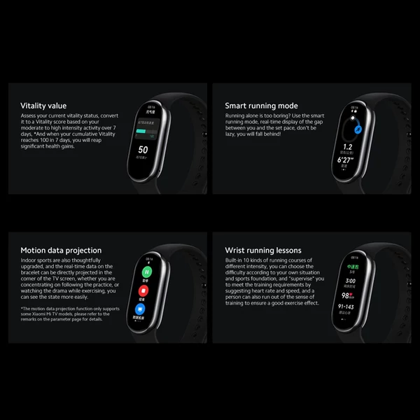 Xiaomi Smart Band 8 1,62 hüvelykes AMOLED képernyő, intelligens karkötő fitneszkövető és NFC funkcióval