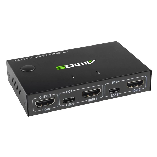 AIMOS AM-KVM201CC 2 portos HDMI KVM kapcsoló