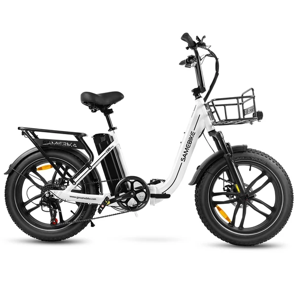 Samebike C05 PRO összecsukható elektromos kerékpár, 20 * 4 hüvelykes zsírabroncsok, 500 W-os motor - Fehér