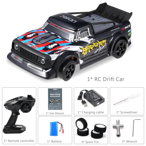 UdiRC UD1601 RC Drift Car, 1/16 2,4 GHz, 4WD, 30 km/h RC versenyautó - 2 akkumulátor