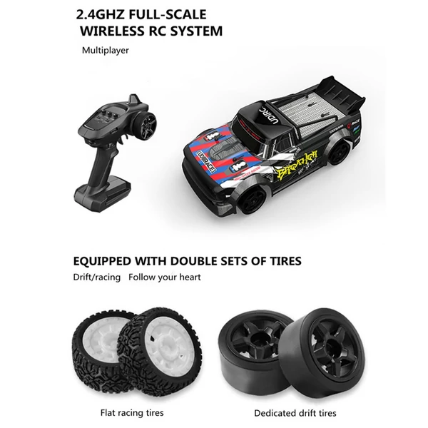 UdiRC UD1601 RC Drift Car, 1/16 2,4 GHz, 4WD, 30 km/h RC versenyautó - 2 akkumulátor