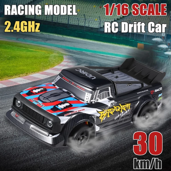 UdiRC UD1601 RC Drift Car, 1/16 2,4 GHz, 4WD, 30 km/h RC versenyautó - 2 akkumulátor