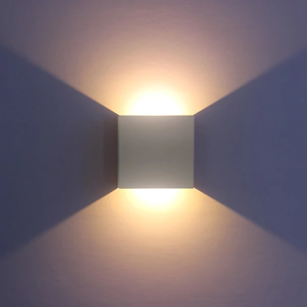 AC 85-265V 6W Cube LED fali lámpa, modern COB fali lámpa - Fehér, meleg fehér, fényű, 2-es típus