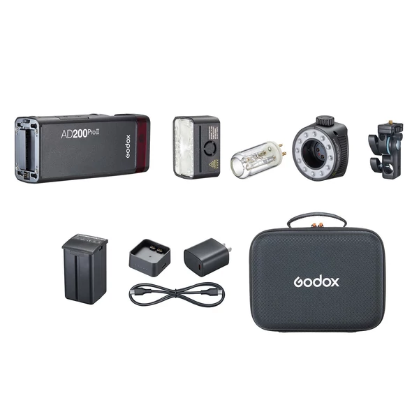 Godox AD200Pro II zseblámpa, 200 W 2.4G vezeték nélküli Speedlite