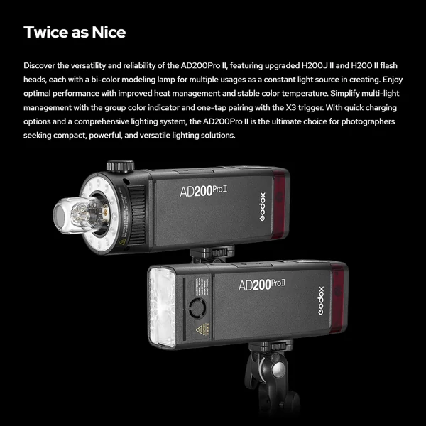 Godox AD200Pro II zseblámpa, 200 W 2.4G vezeték nélküli Speedlite