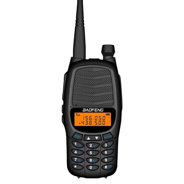 BAOFENG BF-UV6HP 10 W walkie talkie interphone, VHF UHF kétsávos, 128 csatorna, FM vétel - Fekete