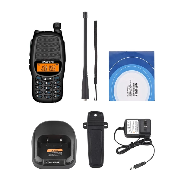 BAOFENG BF-UV6HP 10 W walkie talkie interphone, VHF UHF kétsávos, 128 csatorna, FM vétel - Fekete