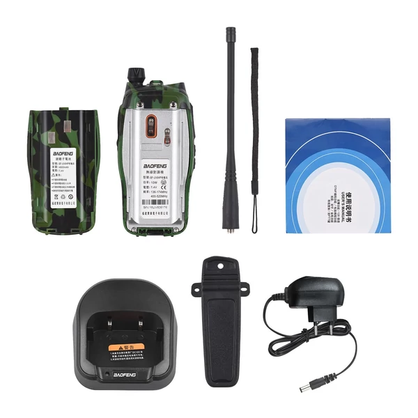 BAOFENG BF-UV6HP 10 W walkie talkie interphone, VHF UHF kétsávos, 128 csatorna, FM vétel - Többszínű