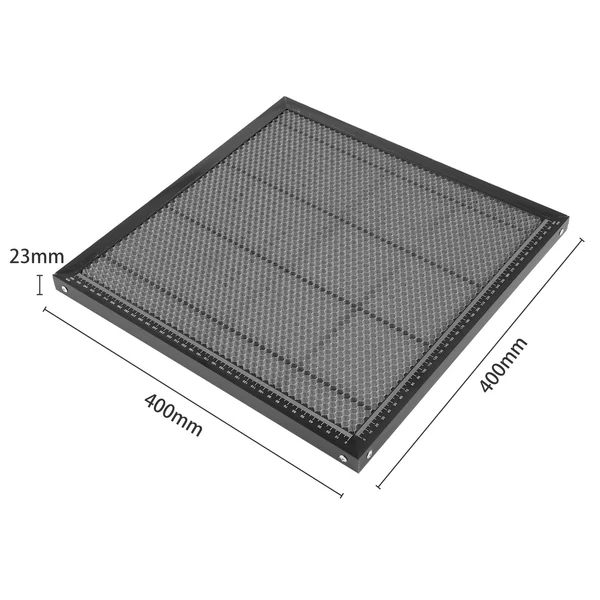 400x400 mm-es lézergravírozó méhsejt munkaasztal, teljesen fém szerkezetű alumínium panel tábla platform