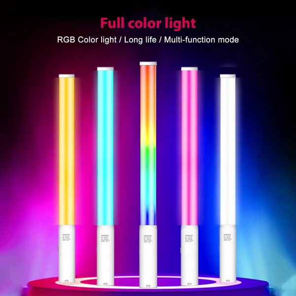 Kézi RGB-csöves lámpa, 10 W-os LED-es videólámpa - Fehér