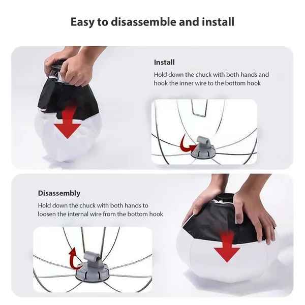 30 cm-es lámpa Softbox, Gömb alakú összecsukható Softbox, Gyors telepítés