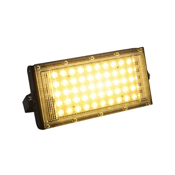 50 W-os kültéri IP66 vízálló reflektor, szuperfényes RGB gyepreflektor, LED-es reflektor - Meleg fehér