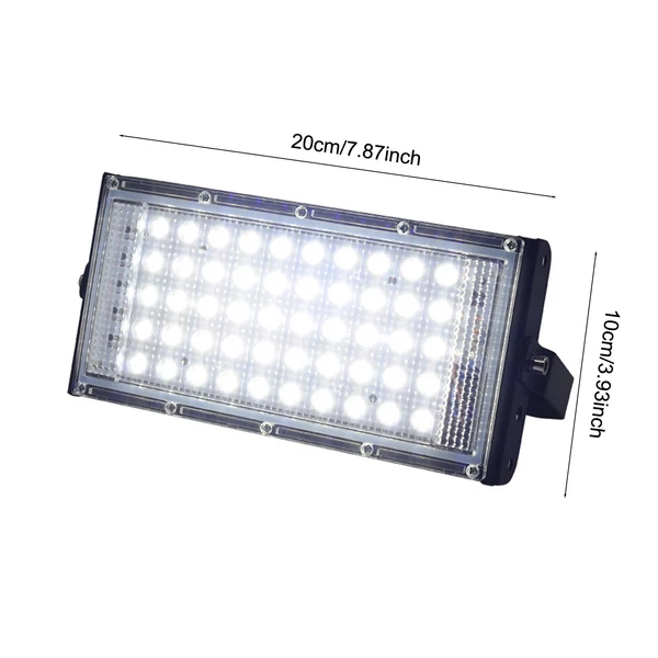 50 W-os kültéri IP66 vízálló reflektor, szuperfényes RGB gyepreflektor, LED-es reflektor - Hideg fehér