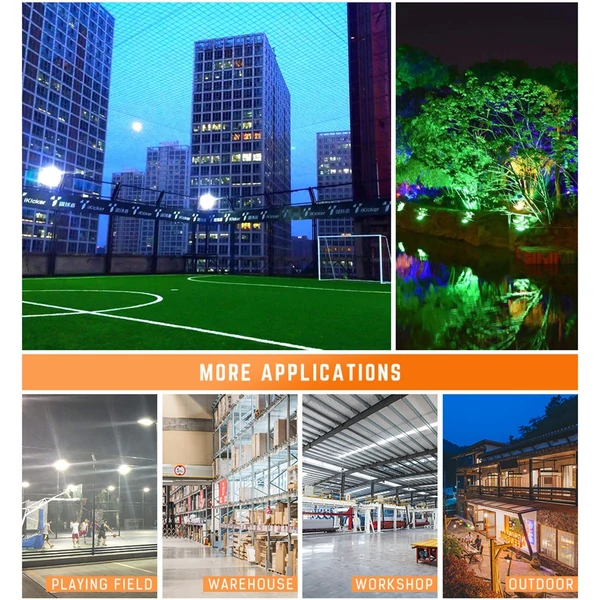 50 W-os kültéri IP66 vízálló reflektor, szuperfényes RGB gyepreflektor, LED-es reflektor - Hideg fehér