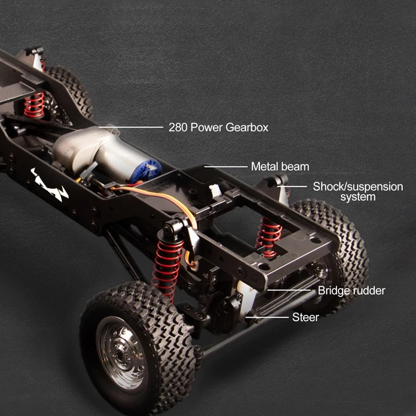 MN-78 2,4 GHz-es 1/12 terepjáró, 4WD jármű - Versenyző és mászó RC teherautó gyerekeknek és felnőtteknek - Ezüst, 1 akkumulátor