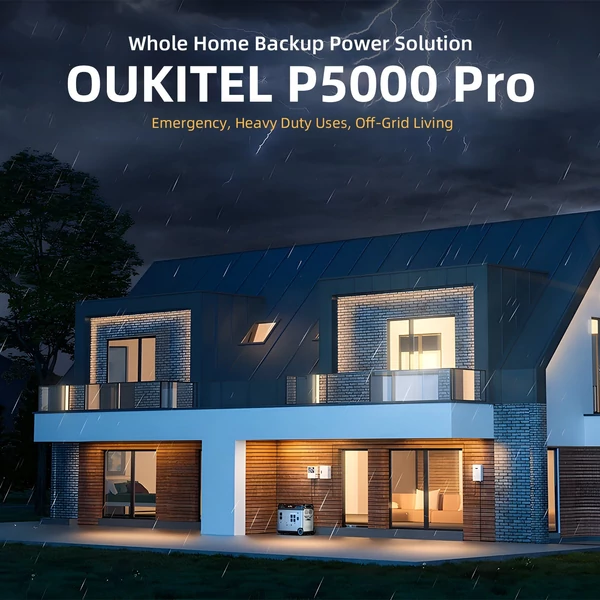 OUKITEL P5000 Pro hordozható erőmű, 5120 Wh LiFePO4 akkumulátor, 4000 W AC kimenet