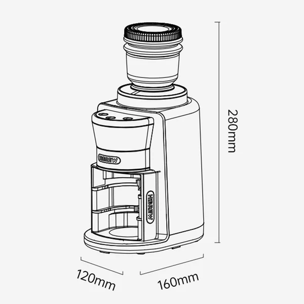 HiBREW G3A kávédaráló, 40 mm-es kúpos sorja, légfúvó, 31 fokozatú mérleg - Bézs