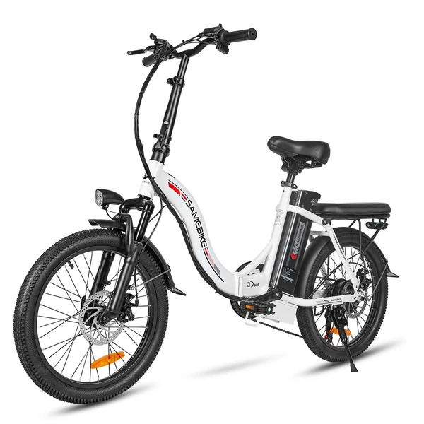 SAMEBIKE CY20 összecsukható elektromos kerékpár, 20*2,35 hüvelykes küllős kerék, 350 W-os motor - Fehér