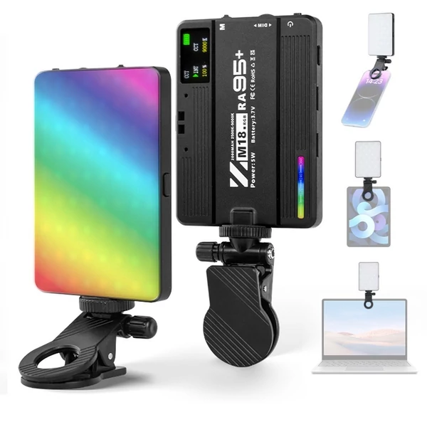 M18 Pocket RGB videolámpa, fényképező LED-es kitöltőlámpa