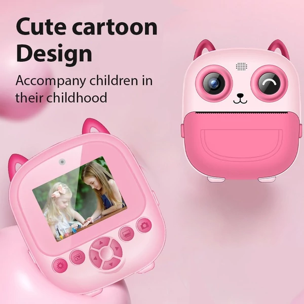 S5 1080P Kids azonnali nyomtatási fényképezőgép, digitális fényképezőgép gyerekeknek, digitális videokamera - Pink