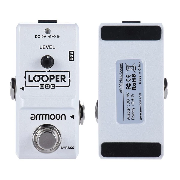 ammoon AP-09 Nano sorozatú hurok, elektromos gitár effekt pedál, hurkolt, igazi Bypass - Fehér