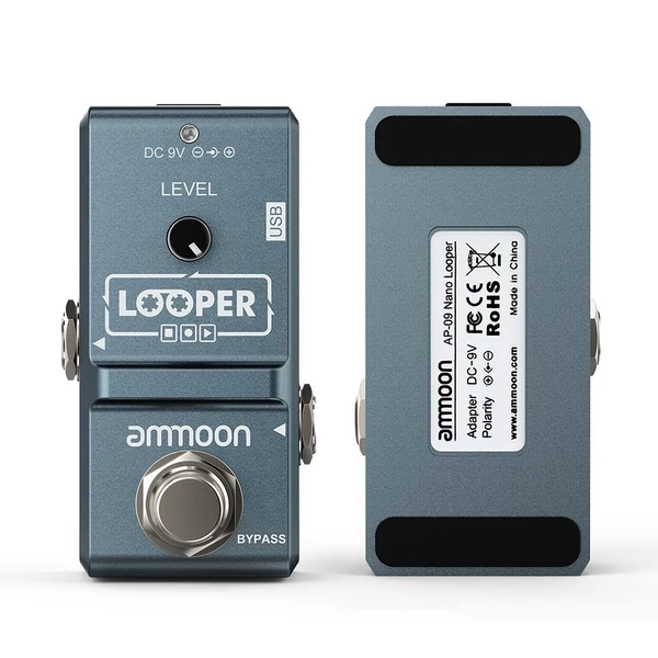 ammoon AP-09 Nano sorozatú hurok, elektromos gitár effekt pedál, hurkolt, igazi Bypass - Szürke