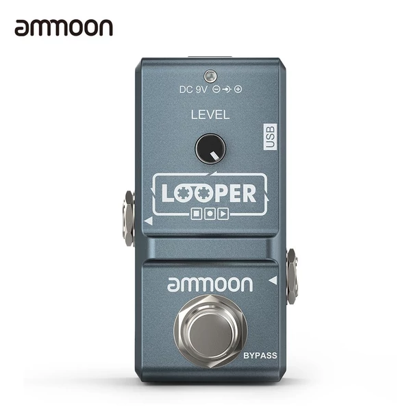 ammoon AP-09 Nano sorozatú hurok, elektromos gitár effekt pedál, hurkolt, igazi Bypass - Szürke