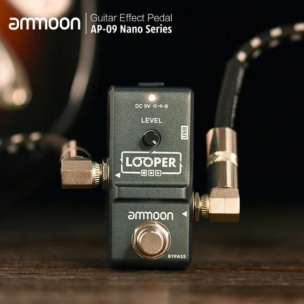 ammoon AP-09 Nano sorozatú hurok, elektromos gitár effekt pedál, hurkolt, igazi Bypass - Szürke