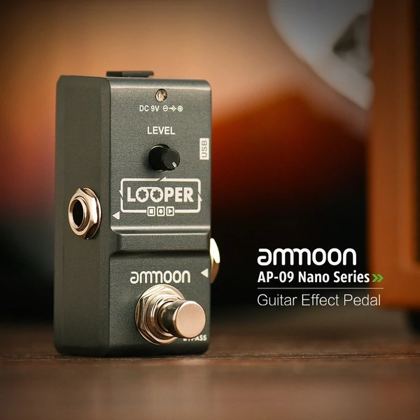 ammoon AP-09 Nano sorozatú hurok, elektromos gitár effekt pedál, hurkolt, igazi Bypass - Szürke