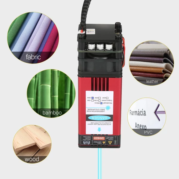 Lézer modul, 450 nm gravírozó lézerfej, nagy pontosságú gravírozás - 30 W