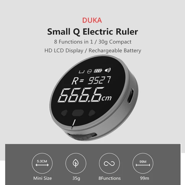 Duka Small Q 8 az 1-ben HD LCD kijelző, elektronikus vonalzó