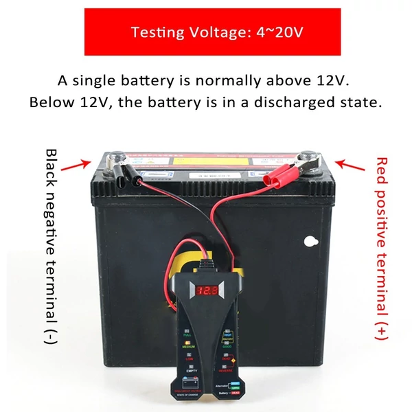 12 V-os digitális akkumulátor feszültségmérő és töltőrendszer-elemző