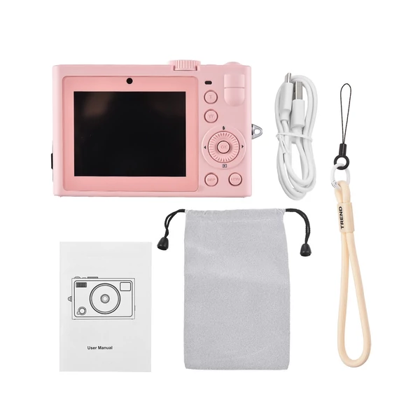 CDF3A 5K digitális fényképezőgép, WiFi digitális videokamera, 2,8 hüvelykes IPS képernyő, 72 megapixeles kettős lencse - Pink